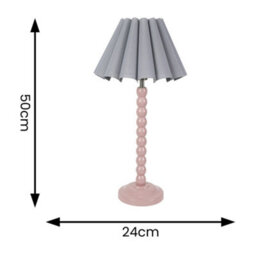 Valuelights Bobbins Painted Rose Table Lamp With Grey Scallop Tapered Lamp Shade And Led Bulb - thumbnail 4