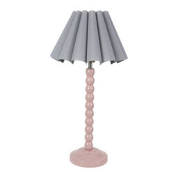 Valuelights Bobbins Painted Rose Table Lamp With Grey Scallop Tapered Lamp Shade And Led Bulb - thumbnail 2