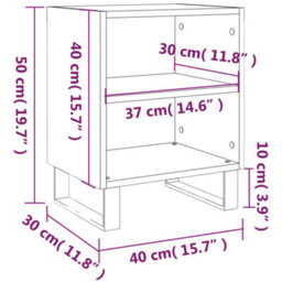 Berkfield Bedside Cabinet Smoked Oak 40X30X50 Cm Engineered Wood - thumbnail 9