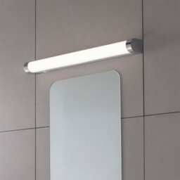 FNX Bathrooms Moda Led Bathroom Wall Light, Integrated 15W Daylight White Led, Chrome & Ribbed White Finish, Ip44 Rated - thumbnail 3