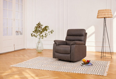 Home Detail Maxwell Sofa Suite Armchair Manual Recliner Air Leather Padded, Grey - image 1
