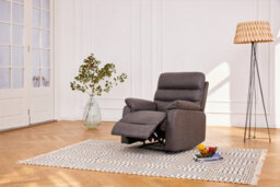 Home Detail Maxwell Sofa Suite Armchair Manual Recliner Air Leather Padded, Grey - thumbnail 2