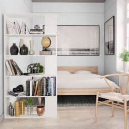 Berkfield Book Cabinet/room Divider White 80X24X159 Cm Engineered Wood - thumbnail 4