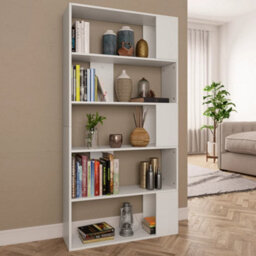 Berkfield Book Cabinet/room Divider White 80X24X159 Cm Engineered Wood