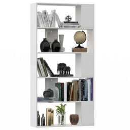 Berkfield Book Cabinet/room Divider White 80X24X159 Cm Engineered Wood - thumbnail 3