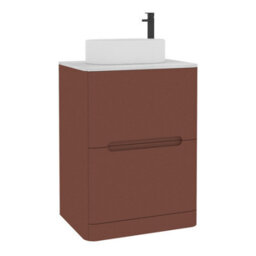 Royal Bathrooms Venice 600mm Terracotta Clay Freestanding Bathroom Countertop Vanity Unit 2 Drawer With Peak Basin - thumbnail 7