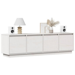 Walplus Tv Cabinet White 156X37X45 Cm Solid Wood Pine - thumbnail 3