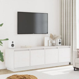 Walplus Tv Cabinet White 156X37X45 Cm Solid Wood Pine - thumbnail 1