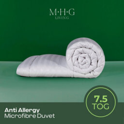 MHG Living Anti-Allergy 7.5 Tog All Season Duvet - Breathable Striped Microfibre Quilt - Single - thumbnail 2