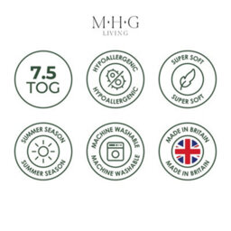 MHG Living Anti-Allergy 7.5 Tog All Season Duvet - Breathable Striped Microfibre Quilt - Single - thumbnail 7