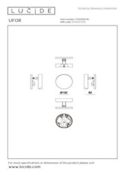 Lucide Premium Ufor Wall Light Diameter 12Cm Led Dim To Warm - 1800K/3000K - Black - thumbnail 6