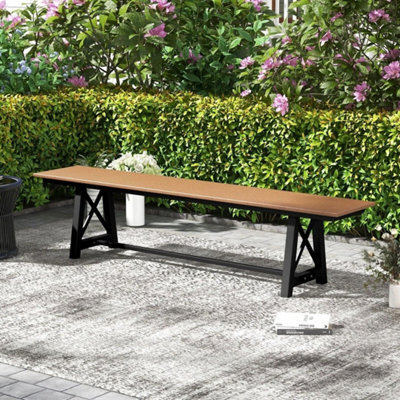 183Cm Patio Extra Long Bench Outdoor Long Chair Backless Bench - image 1