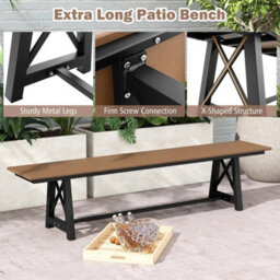 183Cm Patio Extra Long Bench Outdoor Long Chair Backless Bench - thumbnail 5
