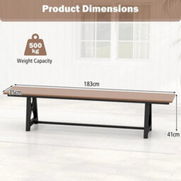 183Cm Patio Extra Long Bench Outdoor Long Chair Backless Bench - thumbnail 2