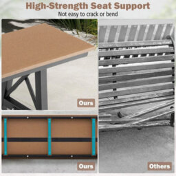 183Cm Patio Extra Long Bench Outdoor Long Chair Backless Bench - thumbnail 3