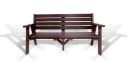 Plaswood Garden Bench - Premium Quality, Recycled Plastic, Brown - 3 Seater - thumbnail 2