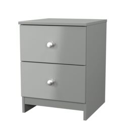 Yarmouth Ready Assembled Matt Grey No Effect 2 Drawer Bedside Chest (H)495mm (W)370mm (D)390mm - thumbnail 2