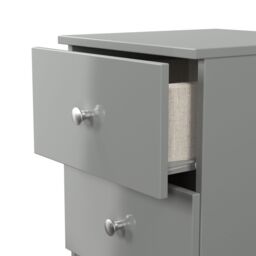 Yarmouth Ready Assembled Matt Grey No Effect 2 Drawer Bedside Chest (H)495mm (W)370mm (D)390mm - thumbnail 4