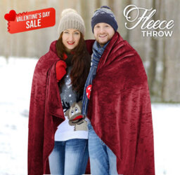 Ameha Fleece Plain Blanket, Lightweight & Reversible Throw For Travel, Bed & Sofa Blanket, Red King 200X240Cm
