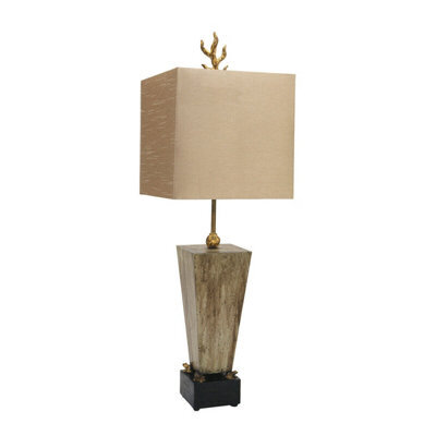 Gilded Frogs Table Lamp With Faux Silk Shade And Gold Leaf Finial - image 1