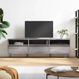 Berkfield Sturdy Tv Cabinet Grey Sonoma 150X30X44.5 Cm Engineered Wood - thumbnail 2