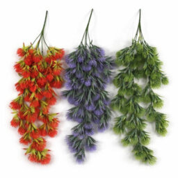Leaf Pack Of 6 X 75Cm Artificial Red Trailing Hanging Plant Faux Floral - thumbnail 7