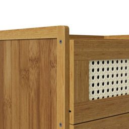 03 Primary Color Bedside Cabinet Bamboo Nightstand With 3 Drawer, Bedside Storage Table Bedroom Organizer Cabinet - thumbnail 3