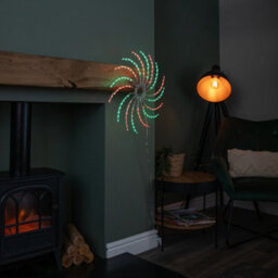 Samuel Alexander 50Cm Light Up Christmas Spinner Decoration With 128 Red And Green Leds - thumbnail 2