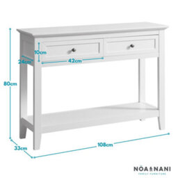 Nöa & Nani Noa & Nani Console Hallway Table With 2 Drawers In Classic White Karlstad - thumbnail 7