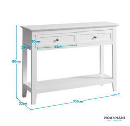 Nöa & Nani Noa & Nani Console Hallway Table With 2 Drawers In Classic White Karlstad - thumbnail 5