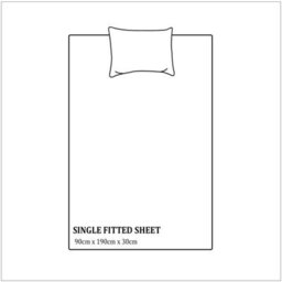Neel Blue 300Tc White Fitted Sheet Satin Stripe, Single Size, 90Cmx190Cmx30Cm - thumbnail 2