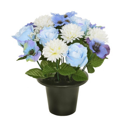 Sincere Floral Artificial Flower Memorial Graveside Rose Bowl
