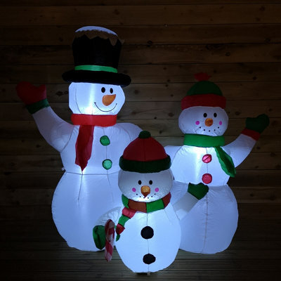 Samuel Alexander 1.5M Light Up Christmas Inflatable Snowman Family With 12 White Leds - image 1