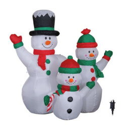 Samuel Alexander 1.5M Light Up Christmas Inflatable Snowman Family With 12 White Leds - thumbnail 9