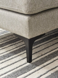 Grey 3-Seater Sofa Set With Pillows, Grey Sofa With Black Metal Legs - thumbnail 6