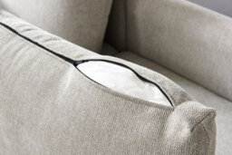 Grey 3-Seater Sofa Set With Pillows, Grey Sofa With Black Metal Legs - thumbnail 7