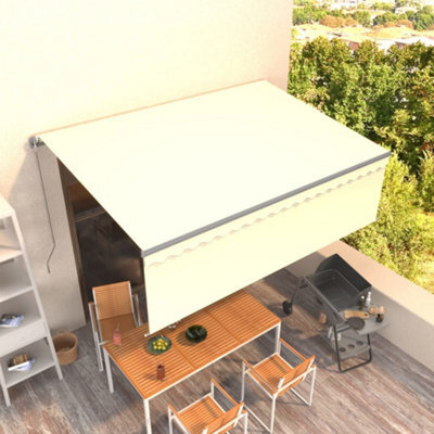 Berkfield Manual Retractable Awning With Blind 4X3M Cream - image 1