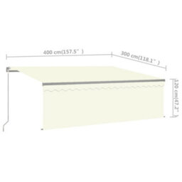 Berkfield Manual Retractable Awning With Blind 4X3M Cream - thumbnail 7