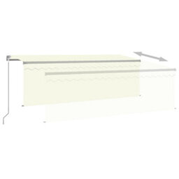 Berkfield Manual Retractable Awning With Blind 4X3M Cream - thumbnail 4