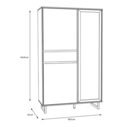 Wyld Haus Hanover Oak-Effect Display Cabinet 2 Doors 1 Drawer 8 Shelves Chevron Design - thumbnail 6