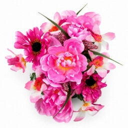 Urbn-Living Pink Peony & Foxtail Set Of 2 Artificial Silk Flower Grave Pot Memorial Arrangement Graveside Cemetery - thumbnail 4