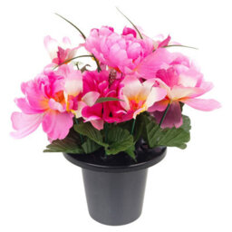 Urbn-Living Pink Peony & Foxtail Set Of 2 Artificial Silk Flower Grave Pot Memorial Arrangement Graveside Cemetery - thumbnail 5