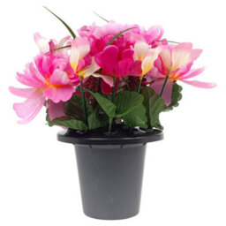 Urbn-Living Pink Peony & Foxtail Set Of 2 Artificial Silk Flower Grave Pot Memorial Arrangement Graveside Cemetery - thumbnail 6