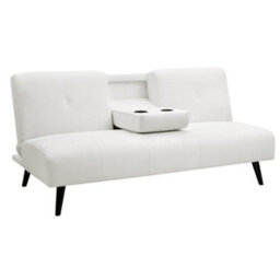 Home Detail Chicory Clic-Clac Sofa Bed With Pull-Down Cupholder Tray, Cream Linen - thumbnail 3