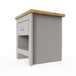 Timber Art Design Lisbon Bedside Cabinet Bedroom Furniture Nightstand Table 1 Drawer Light Grey - thumbnail 5