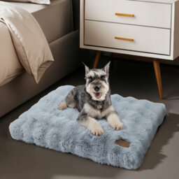 Bingopaw 76X51X10Cm Ultra Plush Dog Bed Soft Pet Cushion Washable Pet Mats With Anti-Slip Bottom, Grey