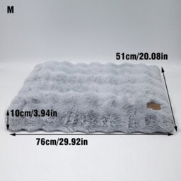 Bingopaw 76X51X10Cm Ultra Plush Dog Bed Soft Pet Cushion Washable Pet Mats With Anti-Slip Bottom, Grey - thumbnail 2