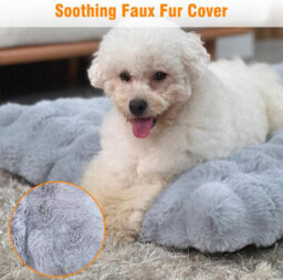 Bingopaw 76X51X10Cm Ultra Plush Dog Bed Soft Pet Cushion Washable Pet Mats With Anti-Slip Bottom, Grey - thumbnail 3