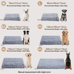 Bingopaw 76X51X10Cm Ultra Plush Dog Bed Soft Pet Cushion Washable Pet Mats With Anti-Slip Bottom, Grey - thumbnail 9