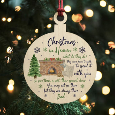 Red Ocean Christmas Bauble For Dad Remembrance Christmas In Heaven Christmas Tree Decoration Gift For Christmas Family Gift - image 1